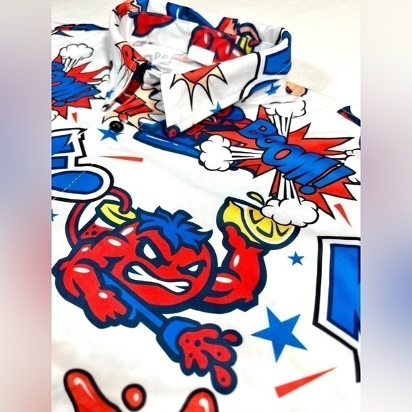 DESTROYER ROCKS Men’s Jacksonville Jumbo Shrimp Baseball Comic Hawaiian Shirt XL - Picture 11 of 12